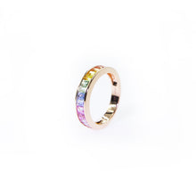 Load image into Gallery viewer, Baguette 18K/750 rose gold set with natural sapphire ring