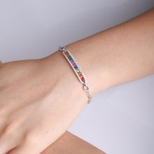 Load image into Gallery viewer, "Princess Combination" Luna Nuova 18K natural sapphire and diamond bracelet