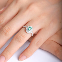 Load image into Gallery viewer, "Snowy Mountains and Green Hills" 18K emerald and diamond ring