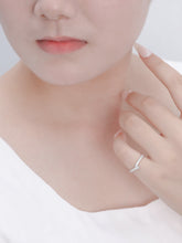 Load image into Gallery viewer, "Simple Lines" 18K set with natural white diamonds, V-shaped silk scarf style diamond ring