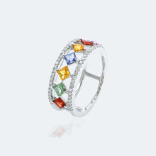 Load image into Gallery viewer, Rombo 18K natural sapphire diamond ring