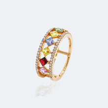 Load image into Gallery viewer, Rombo 18K natural sapphire diamond ring