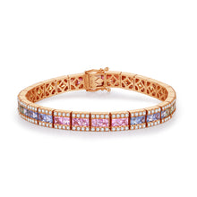 Load image into Gallery viewer, Luna Piena 18K/750 rose gold set with natural sapphire and diamond bracelet