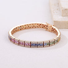 Load image into Gallery viewer, Luna Piena 18K/750 rose gold set with natural sapphire and diamond bracelet