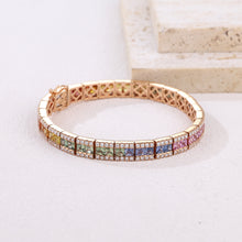 Load image into Gallery viewer, Luna Piena 18K/750 rose gold set with natural sapphire and diamond bracelet