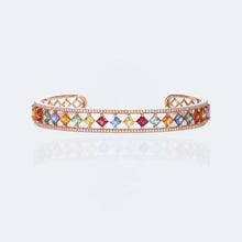 Load image into Gallery viewer, Rombo 18K/750 rose gold set with natural sapphire and diamond bracelet