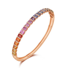 Load image into Gallery viewer, "Princess Combination" Luna Nuova 18K natural sapphire and diamond bracelet