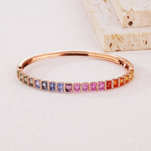 Load image into Gallery viewer, "Princess Combination" Luna Nuova 18K natural sapphire and diamond bracelet