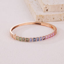 Load image into Gallery viewer, "Princess Combination" Luna Nuova 18K natural sapphire and diamond bracelet
