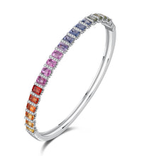 Load image into Gallery viewer, "Princess Combination" Luna Nuova 18K natural sapphire and diamond bracelet