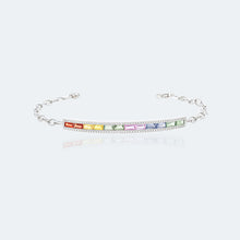 Load image into Gallery viewer, "Rectangular Combination" 18K Natural Rectangular Sapphire Colored Stone Bracelet