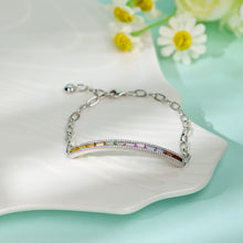 Load image into Gallery viewer, "Rectangular Combination" 18K Natural Rectangular Sapphire Colored Stone Bracelet