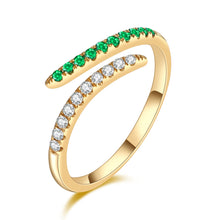 Load image into Gallery viewer, "Simple Lines" 18K natural semi-precious stone/sapphire diamond ring