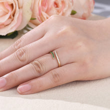 Load image into Gallery viewer, "Simple Lines" 18K natural semi-precious stone/sapphire diamond ring