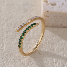 Load image into Gallery viewer, "Simple Lines" 18K natural semi-precious stone/sapphire diamond ring
