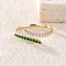 Load image into Gallery viewer, "Simple Lines" 18K natural semi-precious stone/sapphire diamond ring