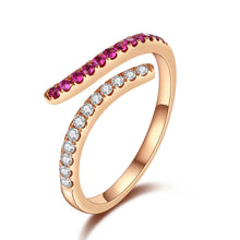 Load image into Gallery viewer, "Simple Lines" 18K natural semi-precious stone/sapphire diamond ring