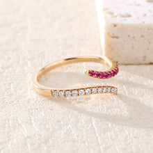 Load image into Gallery viewer, "Simple Lines" 18K natural semi-precious stone/sapphire diamond ring