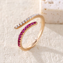 Load image into Gallery viewer, "Simple Lines" 18K natural semi-precious stone/sapphire diamond ring