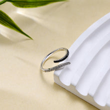 Load image into Gallery viewer, "Simple Lines" 18K natural semi-precious stone/sapphire diamond ring
