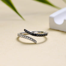 Load image into Gallery viewer, "Simple Lines" 18K natural semi-precious stone/sapphire diamond ring