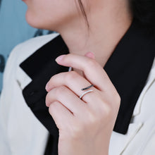 Load image into Gallery viewer, "Simple Lines" 18K natural semi-precious stone/sapphire diamond ring