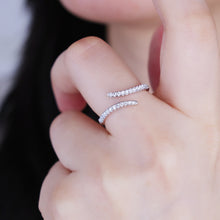 Load image into Gallery viewer, "Simple Lines" 18K natural semi-precious stone/sapphire diamond ring