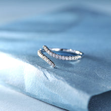 Load image into Gallery viewer, "Simple Lines" 18K natural semi-precious stone/sapphire diamond ring