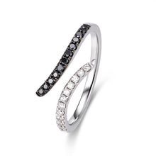 Load image into Gallery viewer, "Simple Lines" 18K natural semi-precious stone/sapphire diamond ring