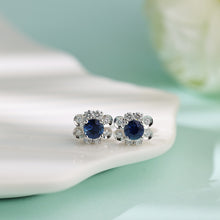 Load image into Gallery viewer, "Snowy Mountains and Green Hills" 18K emerald and diamond earrings