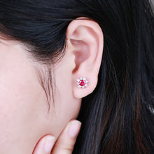 Load image into Gallery viewer, "Snowy Mountains and Green Hills" 18K emerald and diamond earrings