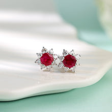 Load image into Gallery viewer, "Snowy Mountains and Green Hills" 18K emerald and diamond earrings