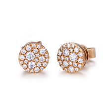Load image into Gallery viewer, 18K natural baby's breath diamond earrings