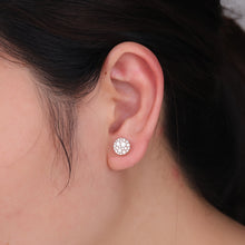 Load image into Gallery viewer, 18K natural baby's breath diamond earrings