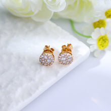 Load image into Gallery viewer, 18K natural baby's breath diamond earrings