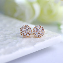 Load image into Gallery viewer, 18K natural baby's breath diamond earrings