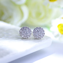 Load image into Gallery viewer, 18K natural baby's breath diamond earrings