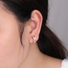Load image into Gallery viewer, "Princess Combination" 18K natural princess sapphire and diamond earrings