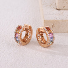 Load image into Gallery viewer, "Princess Combination" 18K natural princess sapphire and diamond earrings