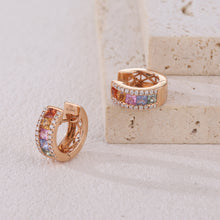 Load image into Gallery viewer, "Princess Combination" 18K natural princess sapphire and diamond earrings