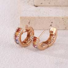 Load image into Gallery viewer, "Princess Combination" 18K natural princess sapphire and diamond earrings