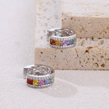 Load image into Gallery viewer, "Princess Combination" 18K natural princess sapphire and diamond earrings