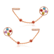 Load image into Gallery viewer, 18K single natural round sapphire colored gemstone earrings