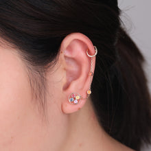 Load image into Gallery viewer, 18K single natural round sapphire colored gemstone earrings