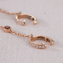 Load image into Gallery viewer, 18K single natural round sapphire colored gemstone earrings