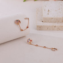 Load image into Gallery viewer, 18K single natural round sapphire colored gemstone earrings