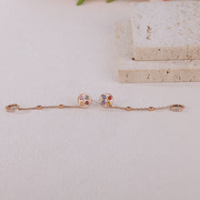Load image into Gallery viewer, 18K single natural round sapphire colored gemstone earrings