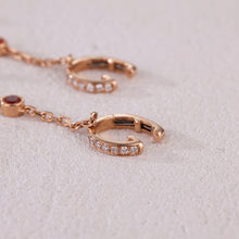 Load image into Gallery viewer, 18K single natural rhombus sapphire colored gemstone earrings