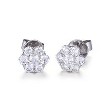 Load image into Gallery viewer, 18K natural baby's breath diamond earrings