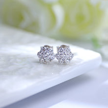 Load image into Gallery viewer, 18K natural baby's breath diamond earrings